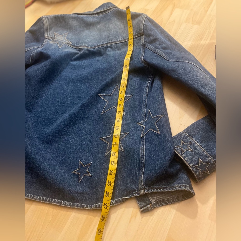 Valentino Made in Italy Star Patch Embroidered Denim Western Snap Shirt Jacket - Picture 16 of 16